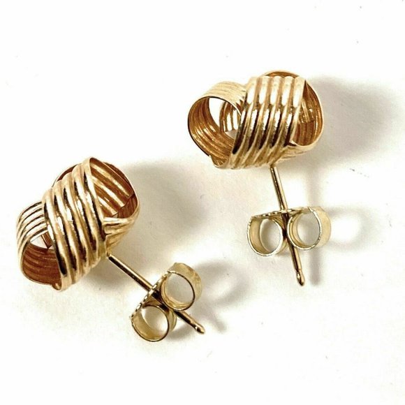 14K Womens Genuine Gold Stud Earrings Size 1.2mm est
